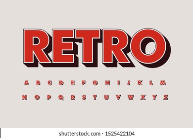 Modern Font 3D Bold and Alphabet