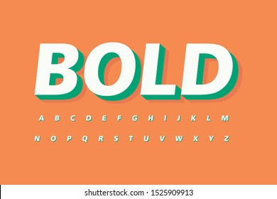 Modern 3d Font Alphabet Poster Sticker Stock Vector (Royalty Free ...