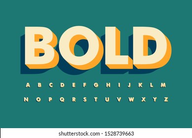 Modern Font 3D Bold and Alphabet
