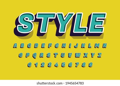 Modern Font 3D Bold and Alphabet