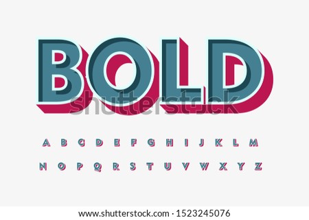 Modern Font 3D Bold and Alphabet