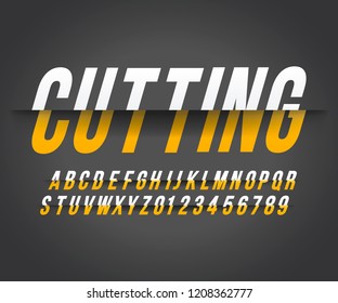 Modern font 3d cut effect in vector format