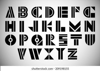 Modern font abc alphabet set