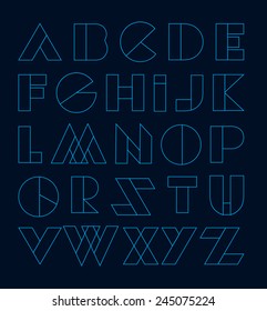 Modern font abc alphabet set 