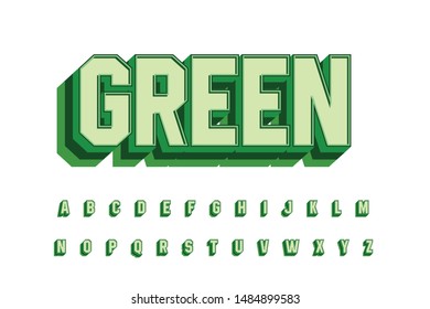 Modern Font Alphabet 3D bold. Modern Font For sticker and poster