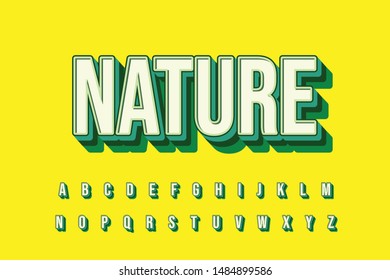 Modern Font Alphabet 3D bold. Modern Font For sticker and poster