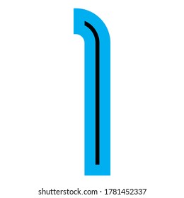 Modern Font, alphabet in the bright style, Vector number one