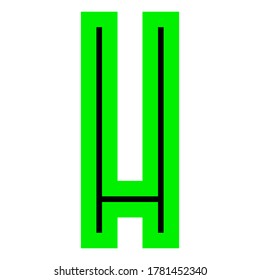 Modern Font, alphabet in the bright style, Vector letter H