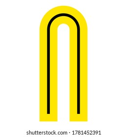 Modern Font, alphabet in the bright style, Vector letter N