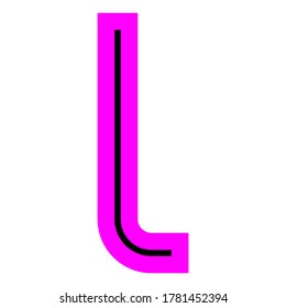 Modern Font, alphabet in the bright style, Vector letter L