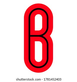 Modern Font, alphabet in the bright style, Vector letter B