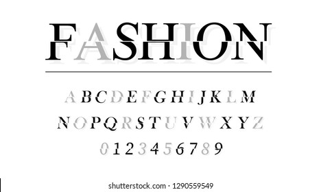 Modern Font Or Alphabet. Fashion Font And Alphabet In Trendy Modern Style. Eps10