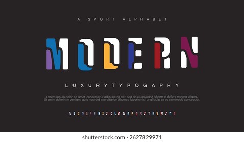 Modern  font alphabet. Minimal modern urban fonts for logo, brand etc. Typography typeface uppercase lowercase and number. vector illustration