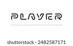 Modern font alphabet from segment line, technology letters A, B, C, D, E, F, G, H, I, J, K, L, M, N, O, P, Q, R, S, T, U, V, W, X, Y, Z and numerals 0, 1, 2, 3, 4, 5, 6, 7, 8, 9, vector illustration 1
