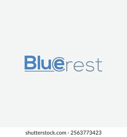 Modern font Blurcrest logo design element.