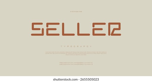 Alfabeto creativo de fuente moderna. Tecnología de tipografía, electrónica, película, digital, música, futuro, fuente creativa del logotipo. Ilustración vectorial