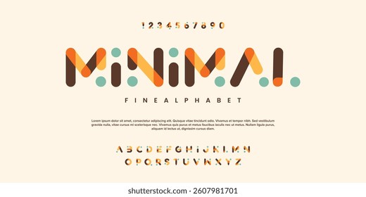 Modern font creative rounded alphabet color fonts. Typography urban round bold with colors dot exposure. vector illustration
