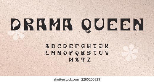 Modern font. Creative typography alphabet uppercase letters for brand, decorative stylized typeface. Vector illustration