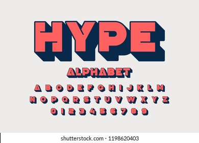 Modern font design, alphabet letters and numbers vector illustration