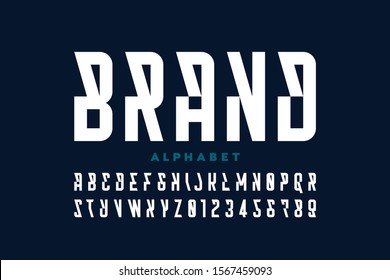 Modern font design, alphabet letters and numbers, vector illustration