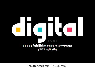 Modern font design, alphabet letters and numbers vector illustration