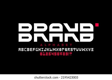 Modern font design, alphabet letters and numbers vector illustration