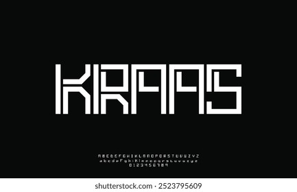 Modern font design, alphabet letters and numbers vector illustration