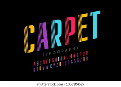 Modernes Schriftdesign, Buchstaben und Zahlen im Teppichstil