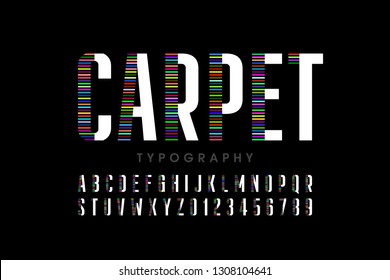 Modern font design, carpet style alphabet letters and numbers