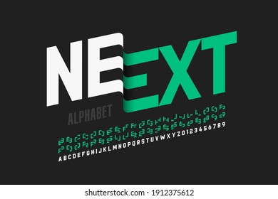 Modern font design with some alternate letters, alphabet and numbers vector illustration - Shutterstock ID 1912375612