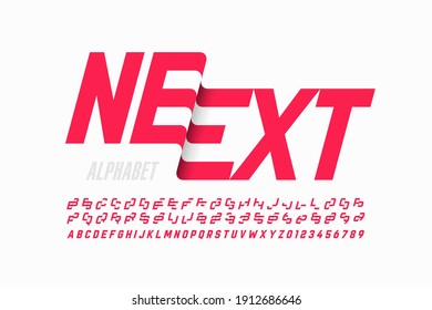 Modern font design with some alternate letters, alphabet and numbers vector illustration