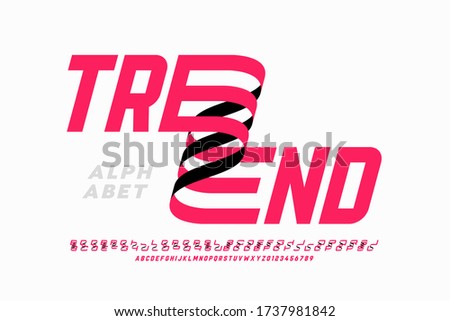 Modern font design with some alternate letters, alphabet and numerals vector illustration