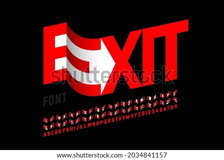 Modern font design with some alternate letters, alphabet and numbers vector illustration