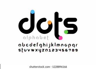 Modern font design, trendy alphabet letters and numbers vector illustration