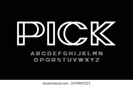Modern font design, trendy alphabet letters and numbers vector illustration