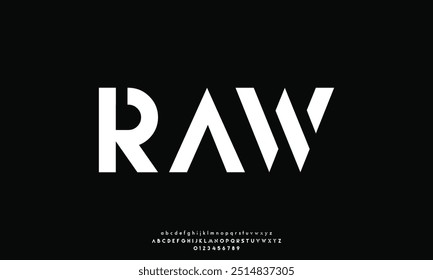 Modern font design, trendy alphabet letters and numbers vector illustration