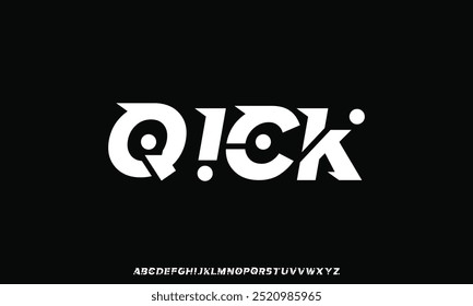 Design de fonte moderno, letras alfabeto moderno e ilustração vetorial de números