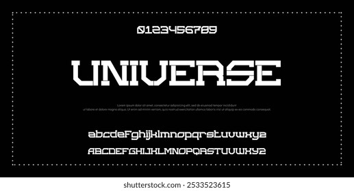 Modern font design, trendy alphabet letters and numbers vector illustration