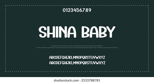 Modern font design, trendy alphabet letters and numbers vector illustration