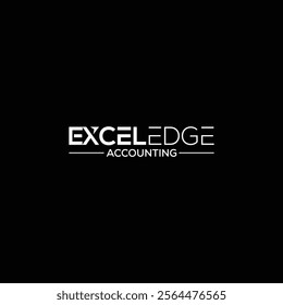 Modern font ECELEDGE flat logo design with arrow element.