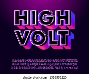 Modern font effect with electric theme and trendy gradient, voltage typograhy