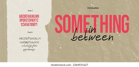 Modern font and handwriting vector font. Double set font