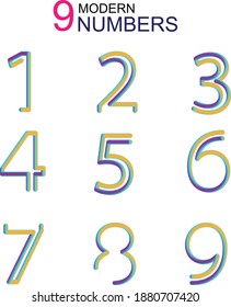 Modern font from Numbers with blend it