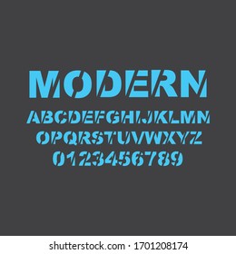 modern font with numbers vector design template