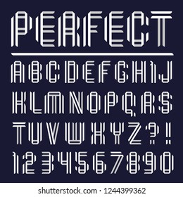 Modern font, paper letters folded from black tape
