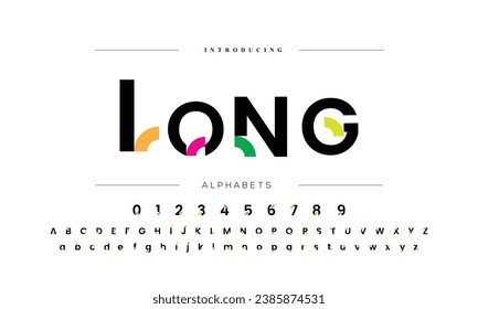 Modern Font . Regular Italic Number Typography urban style fonts for technology, space, digital, movie logo design. vector illustration