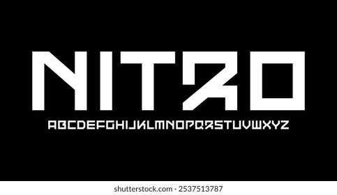 Modern Font . Regular Italic Number Typography urban style fonts for technology, space, digital, movie logo design. vector illustration
