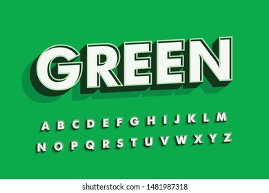 Modern Font Retro Vintage 3D Bold Alphabet Letter For Poster  Sticker