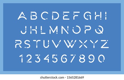 Modern font set design. Futuristic typeface. Typography vector illustration.