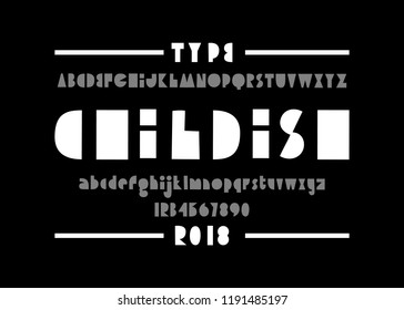 Modern font. Simple type face. Vector typography illustration. Alphabet design for logo, lettering and prints.